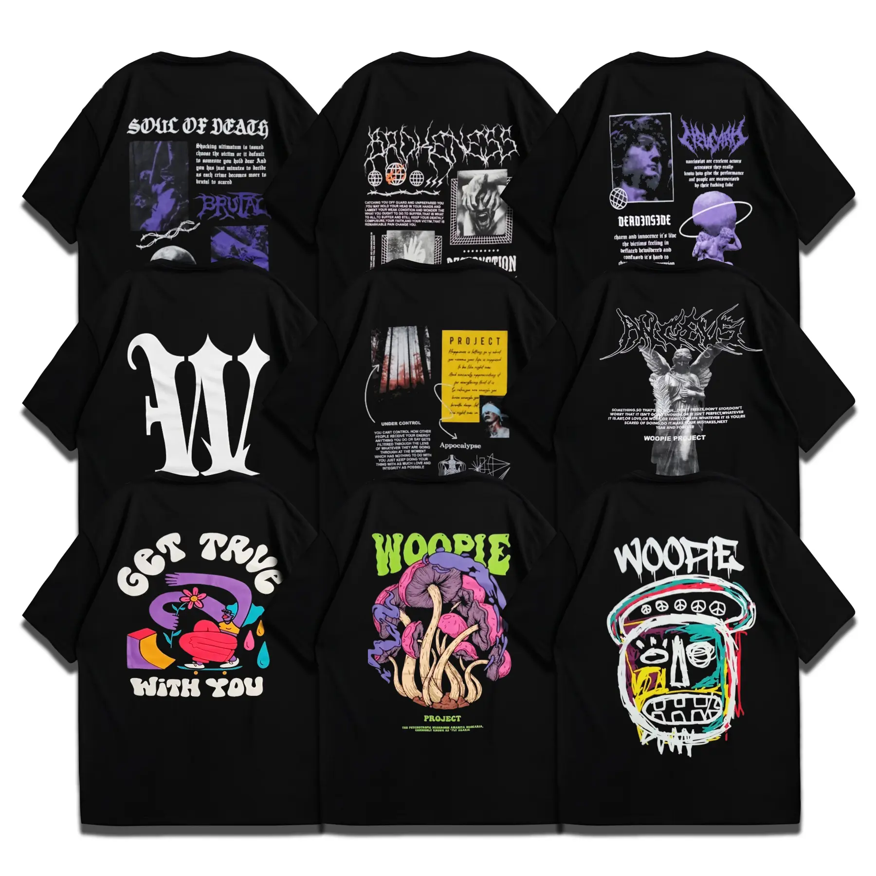Kaos Distro Cowok Woopie Project Baju Skena Outfits Hitam Keren Atasan Pria Dewasa Katun Combed | T-shirt Oblong Lengan Pendek Sablon Motif Streetwear Panjang Regular