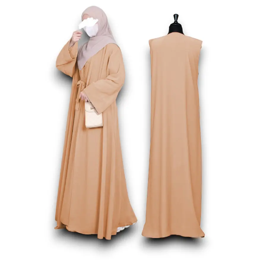 Jembar Abaya Tifa Outer Turki 2in1  Marwah Crinkle Airflow Basic Syari Wanita Muslim Remaja Hitam Mewah Umroh Dress Tangan gamis  remaja Coquette Maxi Arab Wolfis Simple