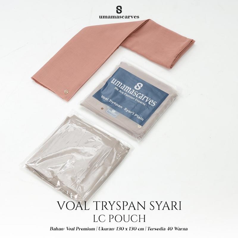 Jilbab Umama Scarf Voal Tryspan Syari Lasercut Logo S POUCH 130x130cm Kerudung Voal Premium 3