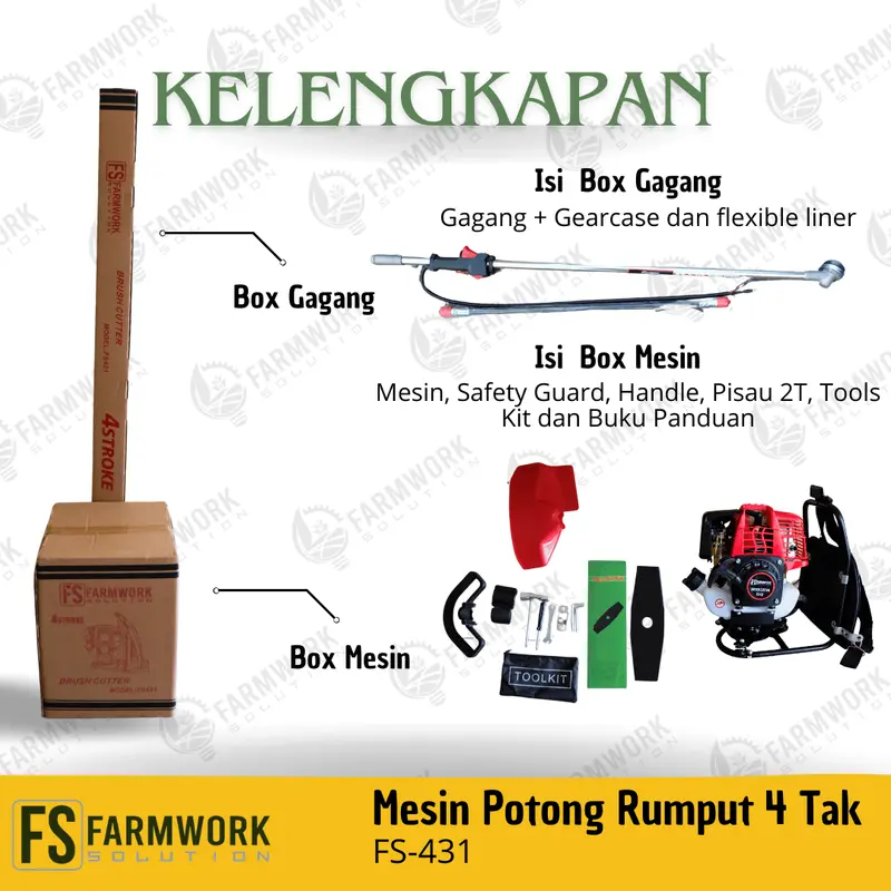Mesin Potong Rumput Gendong 4 Tak Farmwork Solution / Brush Cutter FS435 FS431 4 Tak 6
