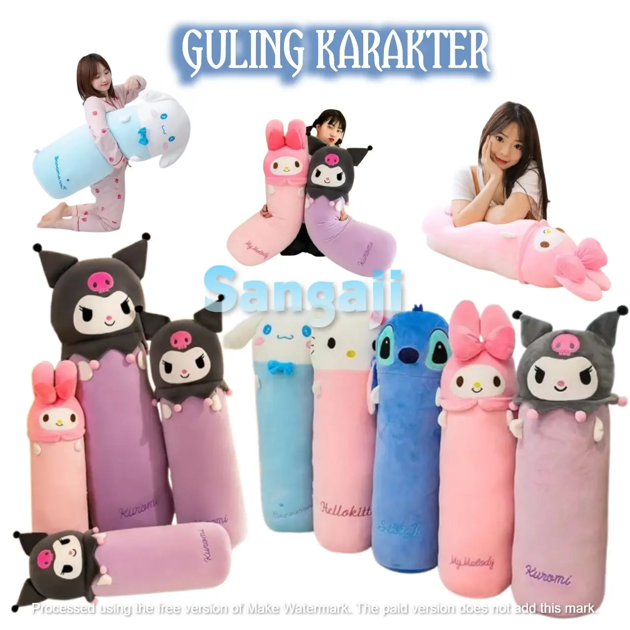 GULING KARAKTER 100 cm SANRIO KUROMI MELODY CINAMOROL JUMBO