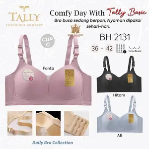 Bra Tally (promo 1pc 2pc 3pc) Bh Art 2131 Basic Busa Sedang Tanpa Kawat Cup C Nilon Mix Wanita Dewasa Nyaman Tipis