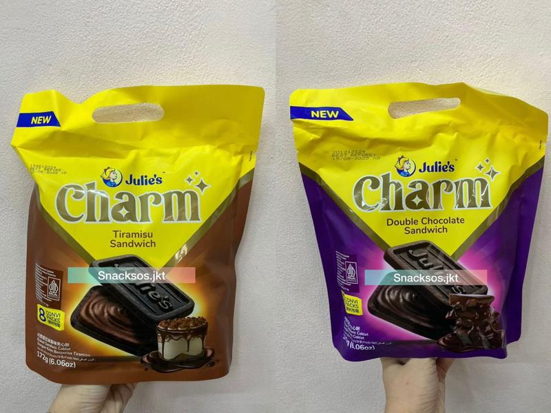 JULIE'S CHARM DOUBLE CHOCOLATE SANDWICH / TIRAMISU SANDWICH COOKIES - JULIES 0