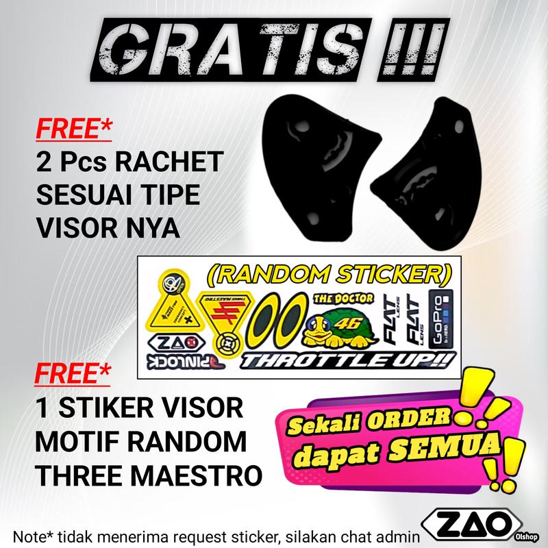 Kaca Helm JITSU JS1 Visor Helmet FLAT venom open jitsu jsone flat tebal nyaman JS ONE iridium byThree Maestro tm2 Motorcycle 8