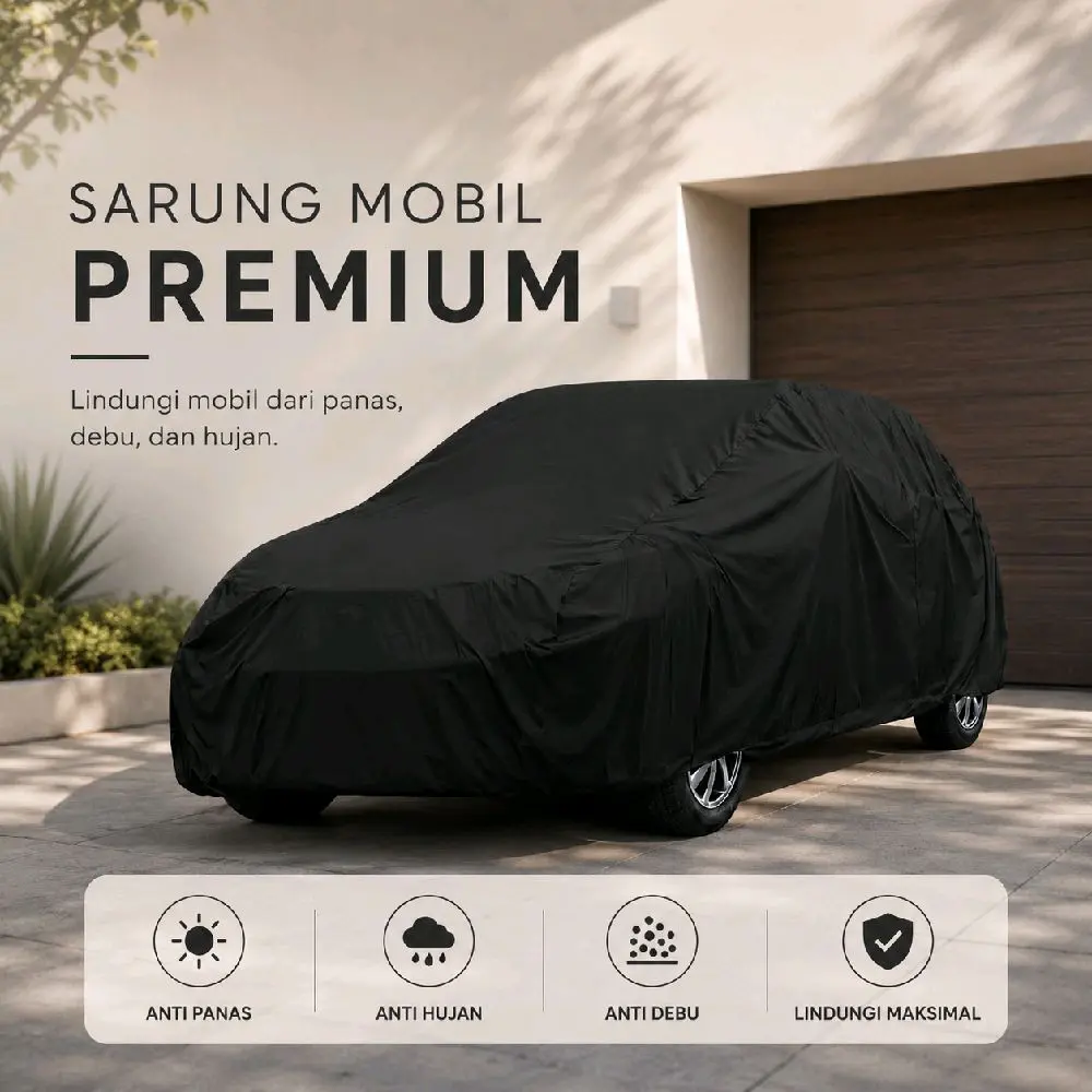 Sarung Mobil Premium Waterproof & UV Protection Lindungi Bodi dari Panas Matahari Cocok untuk Garasi & Area Terbuka - Car Cover Anti Debu dan Hujan
