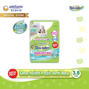 Unicharm Pet - Deo Toilet Pasir Kucing Anti Bau Natural Green 3.8 Liter