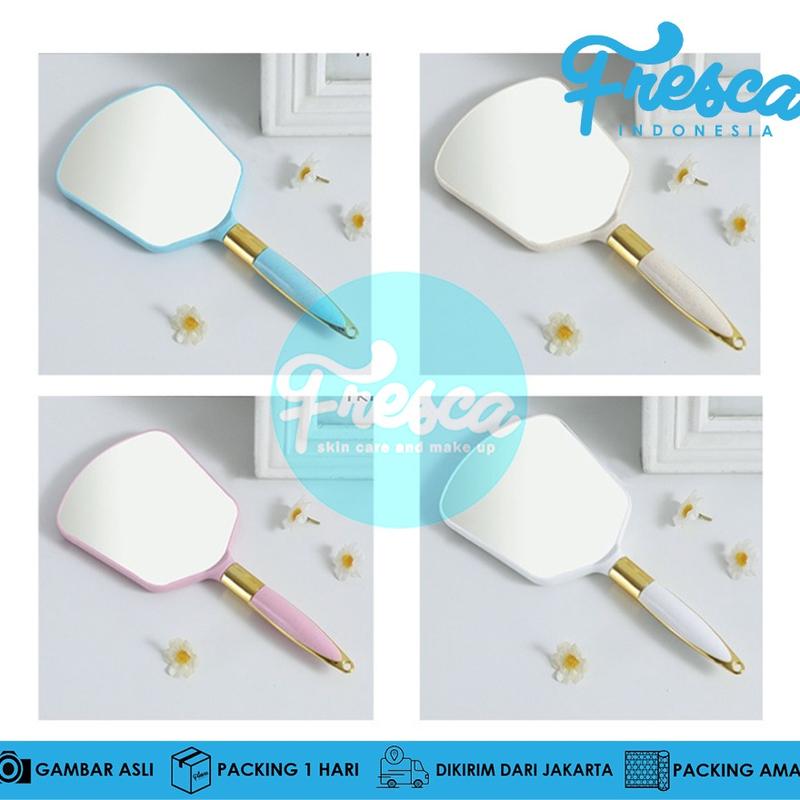 Kaca Mirror Aesthetic Cantik Eyelash / Kaca Rias / Kaca Make Up / Mirror Meja Gagang Pastel Astetik  Warna Aesthetic Pastel 2