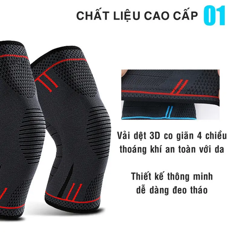 Băng Gối Thể Thao AOLIKES Bảo Vệ Đầu Gối Nam Nữ Bó Gối Chính Hãng Giá Rẻ Pickleball Chạy Bộ Gym Yoga Cầu Lông Đạp Xe 3