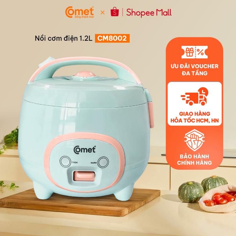 Nồi cơm điện nắp gài Comet CM8002 1.2L, lòng nồi chống dính, dành cho 3-4 người…