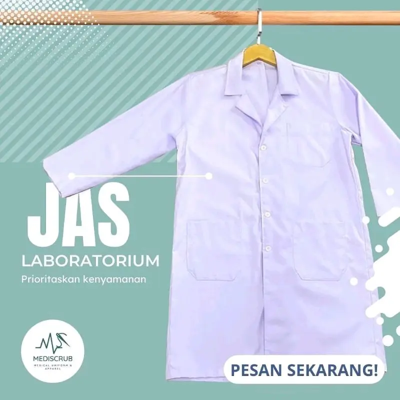 Jas Laboratorium - Baju Leb - Jas Lab - Baju Nakes Katun Pria Wanita Safety Kerja 3