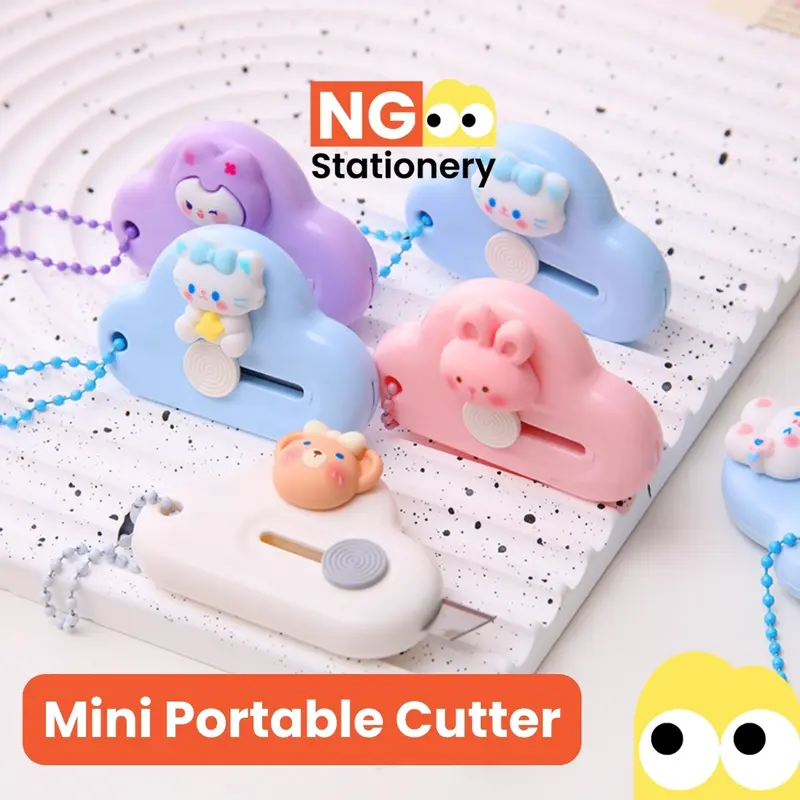 NG Stationery - Mini Portable Cutter/ Cutter Mini /Cutter Kucing/ Cutter Mini Cloud / Pisau Split Pemotong Kertas Pisau Pemotong Kertas Wallpaper Cutter Kerajinan 0