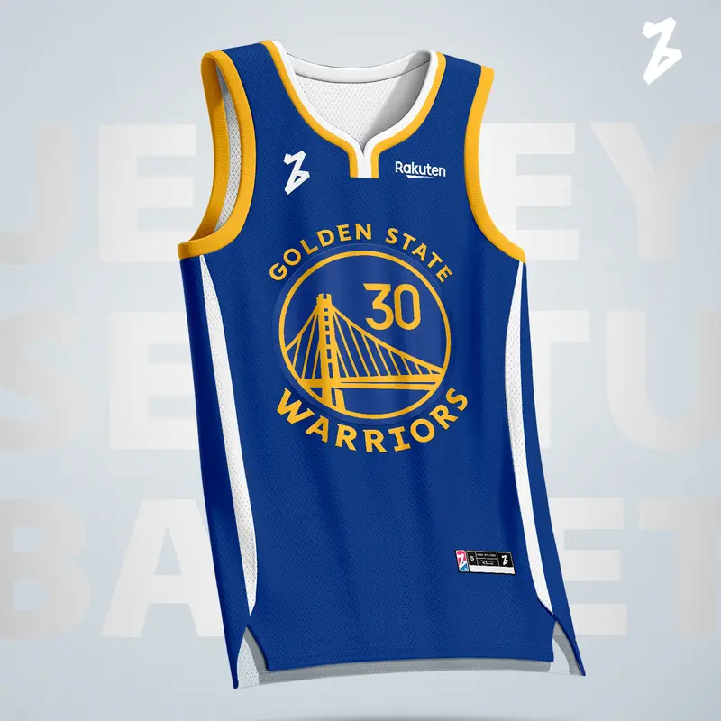 JERSEY BASKET STEPHEN CURRY GSW WARRIORS #30 BLUE BIRU 0
