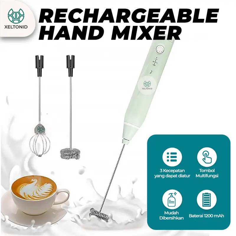 Mixer Mini Electric Hand Pengaduk Kopi Susu Telur Kue Portable Kitchen 1
