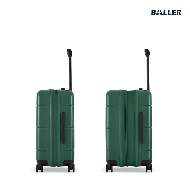 BALLER Koper Expandable Zipper Polycarbonate Carry On 20 inch Gloss Green - Koper Kabin Kecil Travelling TSA Lock 2