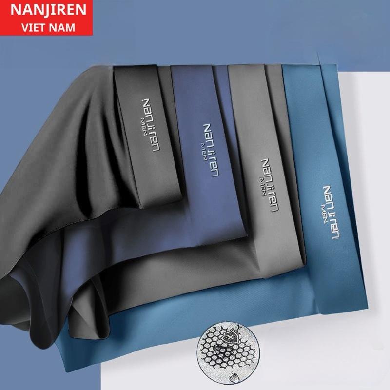Hộp 4 Quần Sịp Nam Boxer Vải Thun Lạnh Cao Cấp Nanjiren (Che tên sản phẩm) Menswear Quần Boxer Quần Lót Nhung Thun