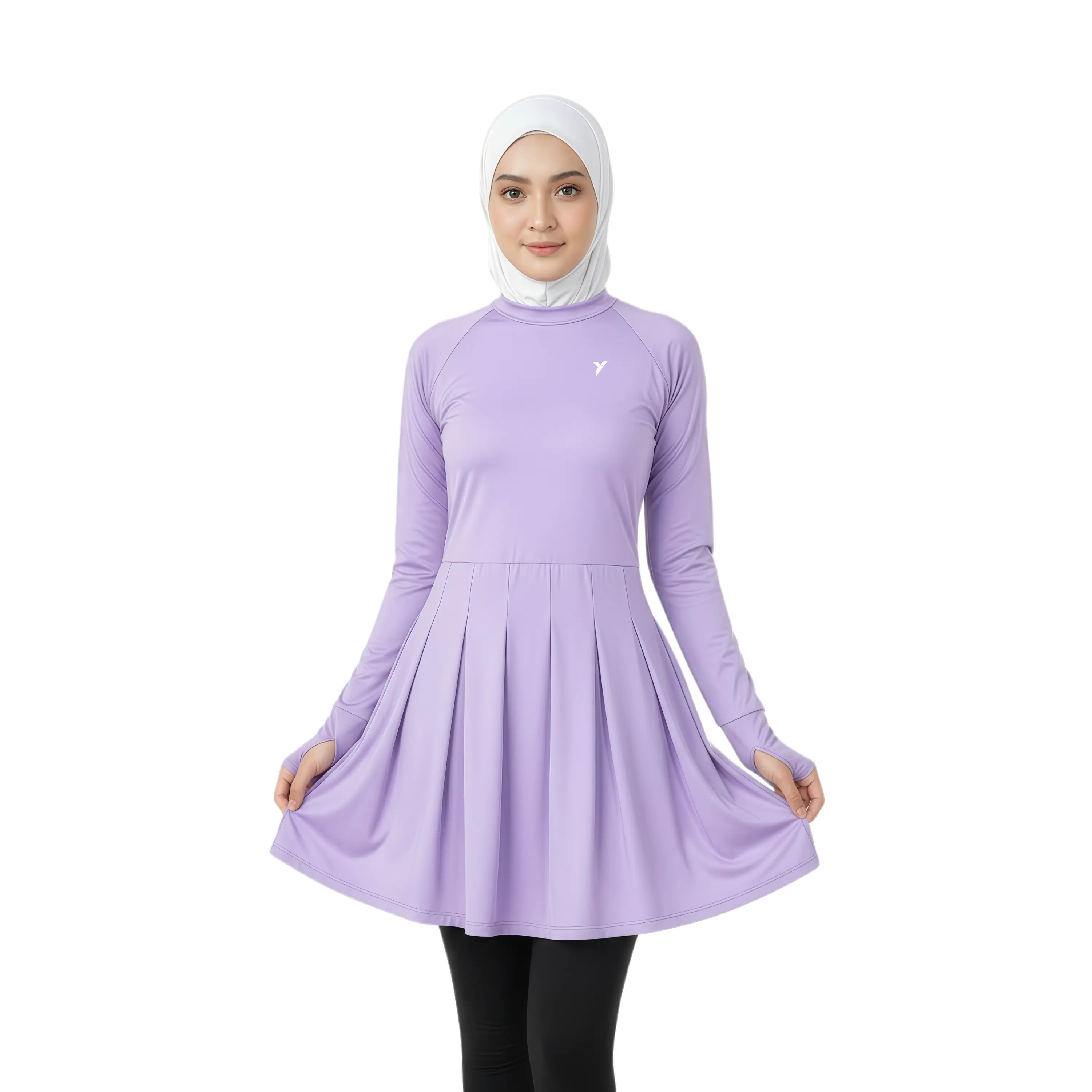 Yukanata Official Store - Tunik Olahraga Muslimah Sporty Long Sleeve - LILAC