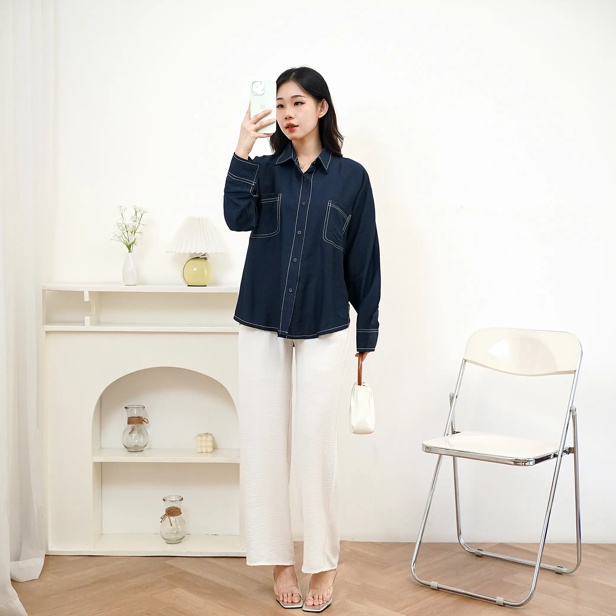 Ruby shirt Kemeja wanita casual bahan polo linen