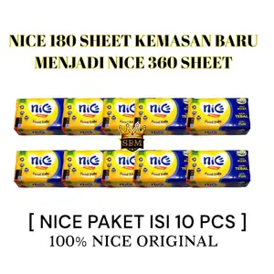 isi 10 ~ ATG ~ tisu NICE Facial Tissue NICE 180 / 360 Sheets 2 Ply Disposable Kitchen Degradable Soft