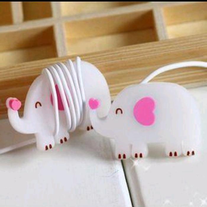 Gambar Penggulung Kabel Earphone Berbentuk Gajah dari Dunia Jasmine Kota Surabaya Tokopedia