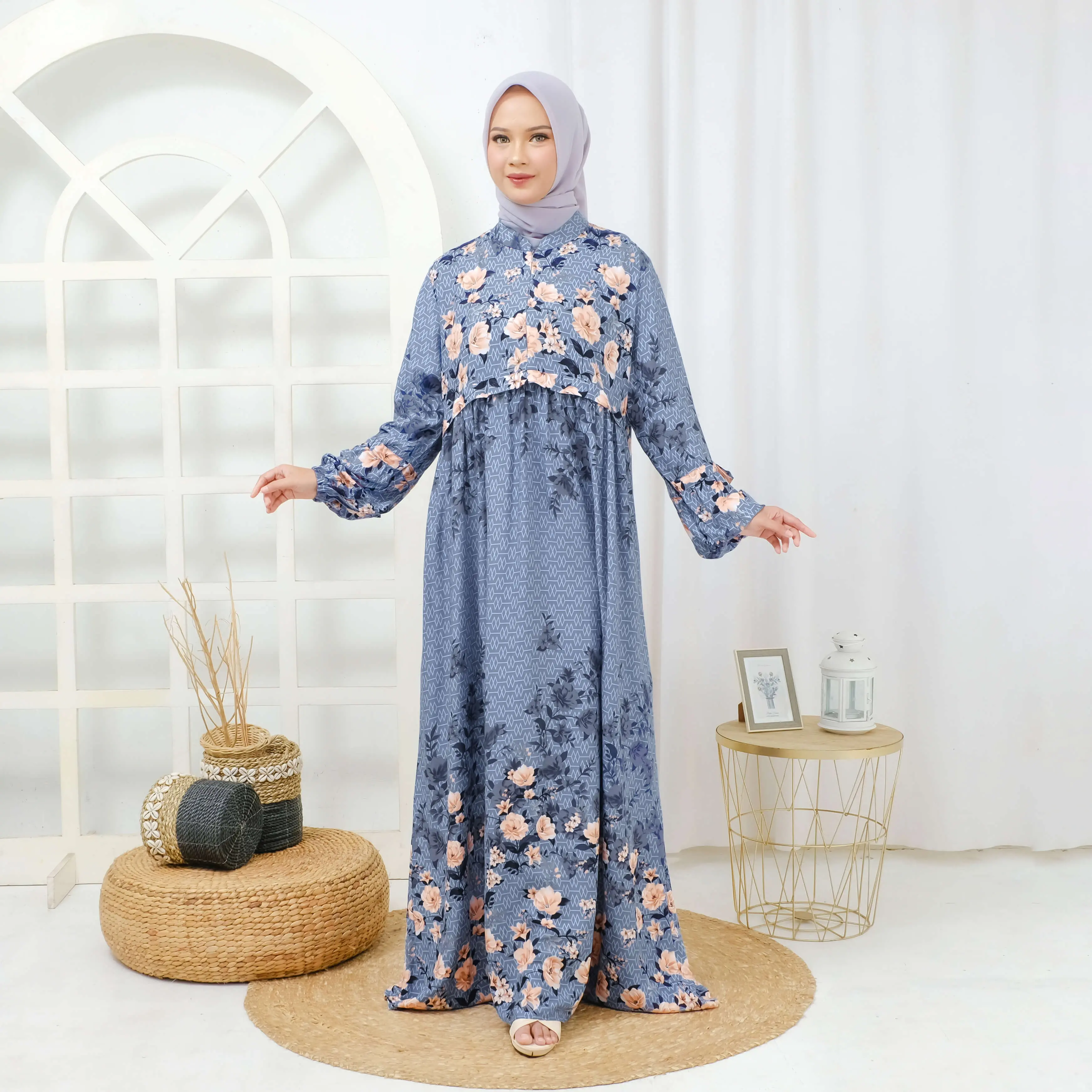Lily - Gamis Rayon Premium Rose Series Busui Friendly Casual Black