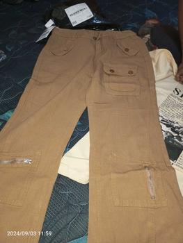 Product Review of HAZO JEANS-Cargo Jeans Khaki baru versi Highwaist Loose Celana Jeans Wanita Korea Muda Panjang Retro Straight from @**n 3