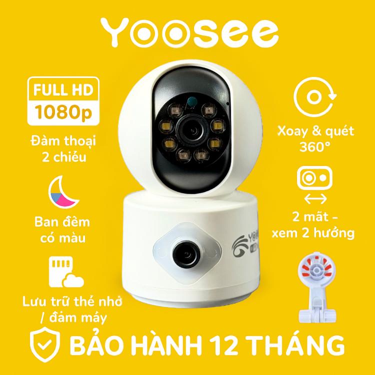 CAMERA 2 MẮT YOOSEE TRONG NHÀ – XOAY 360 ĐỘ – XEM CÙNG LÚC 2 GÓC camera