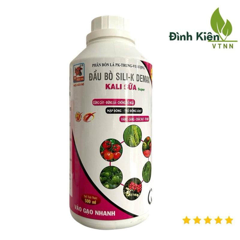 Phân bón KALI SỮA - KALI ĐẦU BÒ Chai 500ml . Vào gạo nhanh vàng sáng chắc hạt.