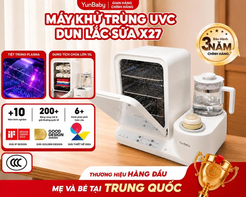 【KHOANG TIỆT TRÙNG 15L SẠCH 99.99%】Máy Tiệt Trùng Đa Năng YunBaby X27 32 Bóng…