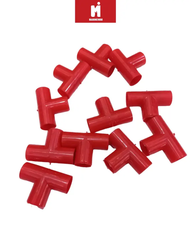 Keni L atau Keni T Pipa Merah/Putih Susu Aquarium 5/8'' Per 5 pcs 5