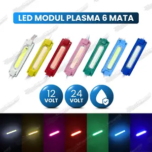 (10 PCS) Modul Led Plasma 6 Mata Bening 12 dan 24 Volt Lampu Led Kolong Kapsul Modul COB 6818