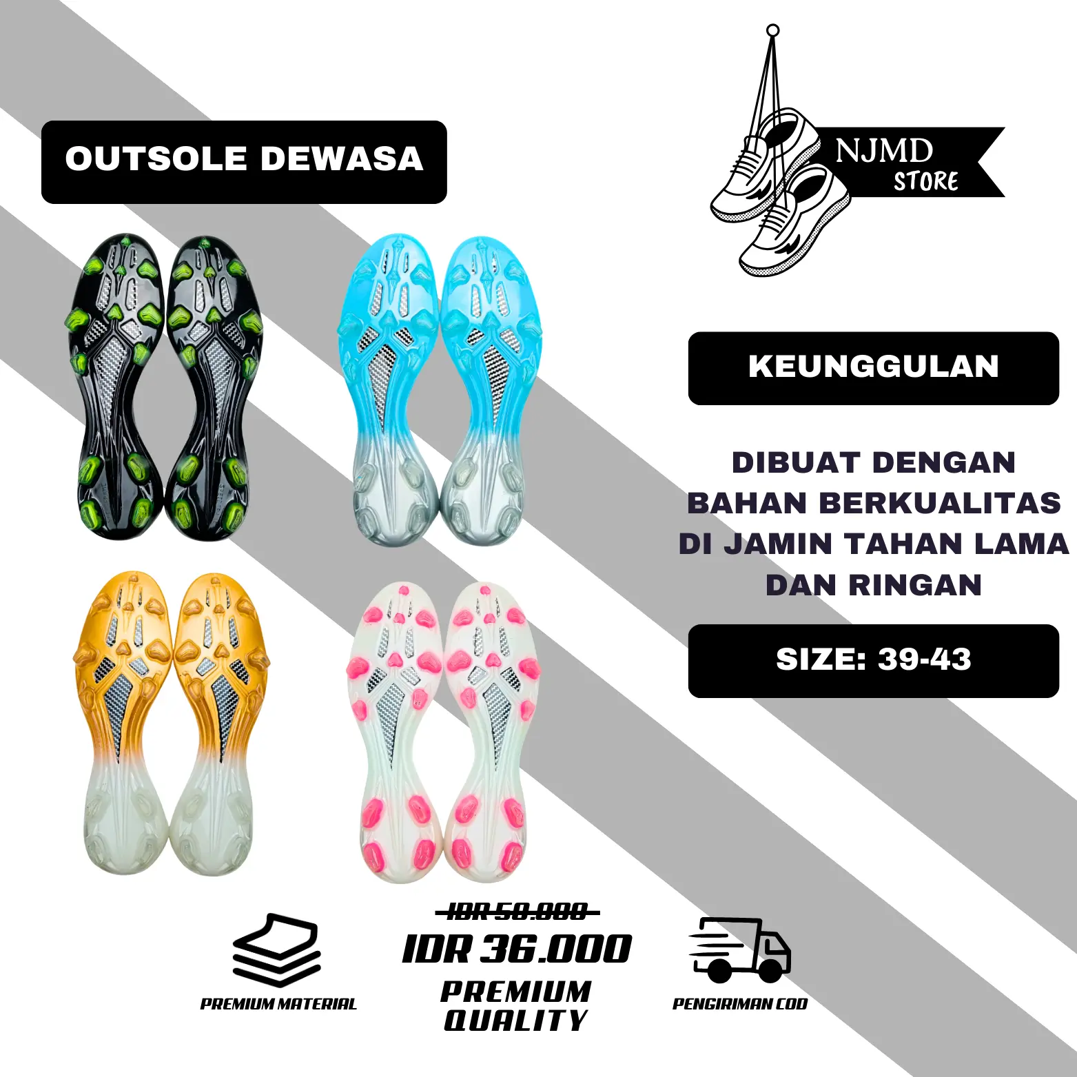 NEW OUTSOLE TELAPAK SEPATU BOLA KARBON FORTAL NON MEREK BISA KE SEMUA SEPATU
