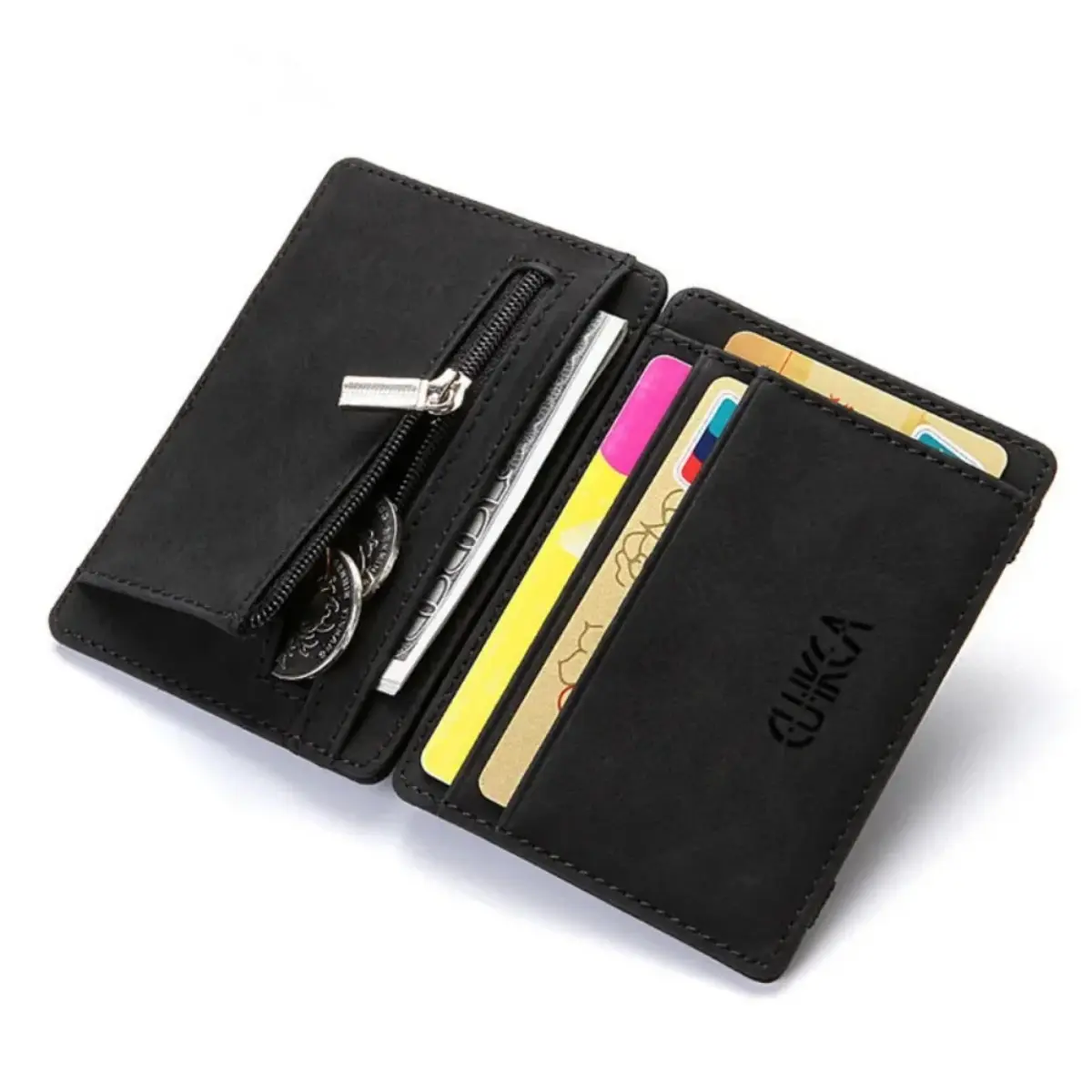 Ultra Thin Mini Wallet Men's Small Wallet Business PU Leather Magic Wallets High Quality Coin Purse Credit Card Holder Wallets