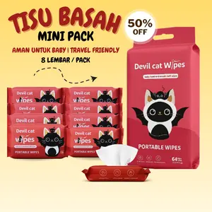 Devil Cat Portable Wipes – Tisu Basah Mini Lembut & Praktis