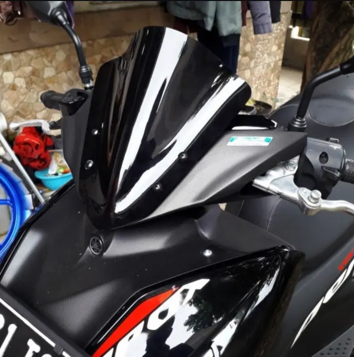 VISOR AEROX HITAM PEKAT 155 2017 2018 2019 2020 VISOR AEROX NEW CONNEECTED 2021 - HITAM PEKAT