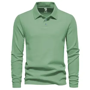 Rizgo - Kaos Polo Distro Polos Lengan Panjang Kerah T-Shirt Pria & Wanita Sage