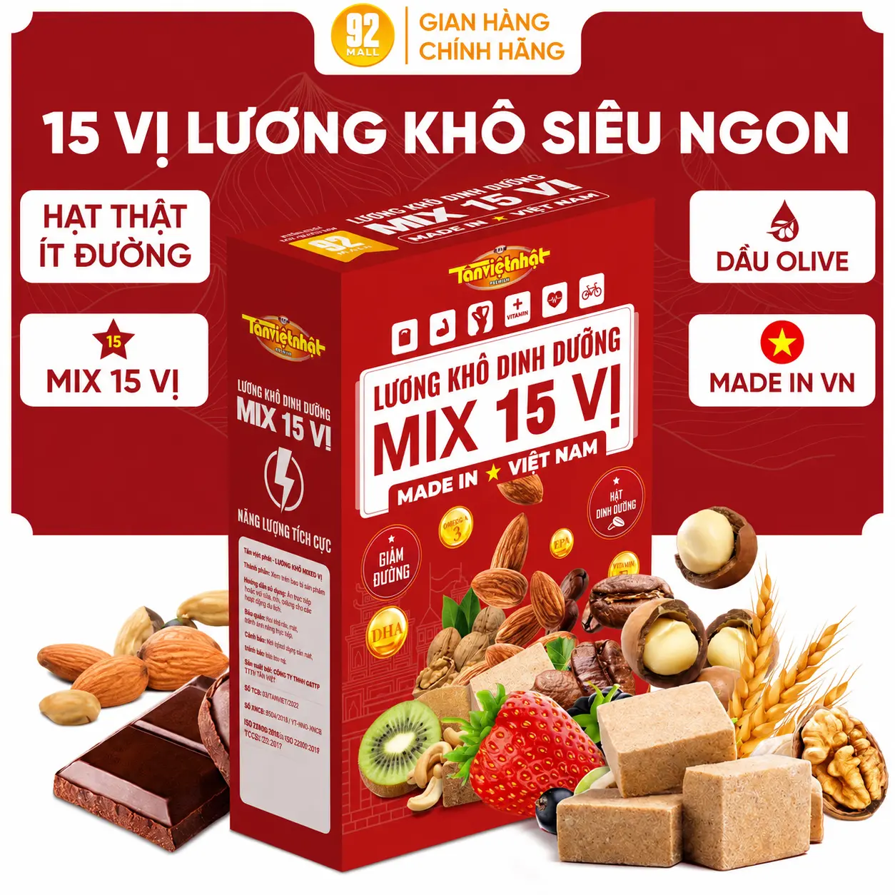 Hộp 1Kg Lương Khô Mix 15 Vị Ăn Vặt Tiện Lợi, Mang Đi Du Lịch, Tập Thể Thao, Văn Phòng