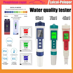 5 in 1 7 in 1 4 in 1PPM TDS EC PH Pengukur Suhu Salinitas Pengukur Suhu Air Digital Pena Peng PH Penguji Kualitas Air Penguji Suhu Hidroponik alat  pengukur  ph  air Soil Meter Tanah Tester Tanaman Sayur Makanan