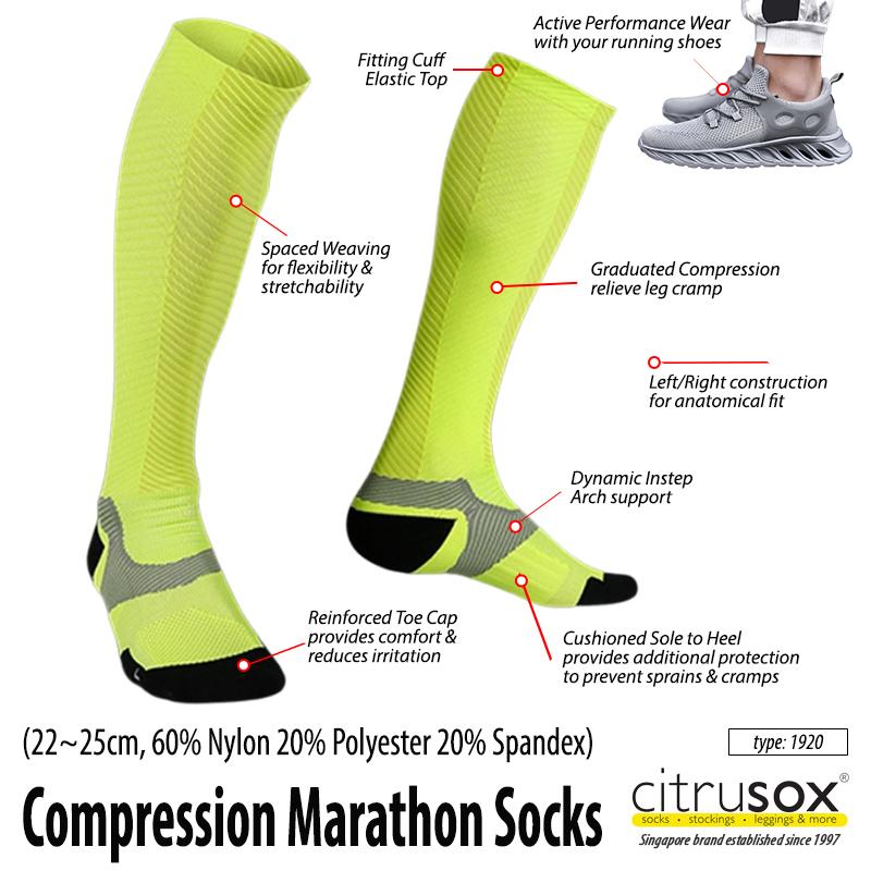 Product Introduction of CITRUSOX Compression Marathon Running Knee Socks  (22-25cm, EU36-40) #1920 10