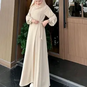 KINARA GAMISS LONG DRESS REMAJA PEREMPUAN TERBARU KEKINIAN CRINCLE AIRFLOW SIZE S M L XL BAJU FASHION MUSLIM WANITA OOTD KOREAN STYLE Casual Formal Seragam Lebaran Lembut Panjang Kondangan Crinkle