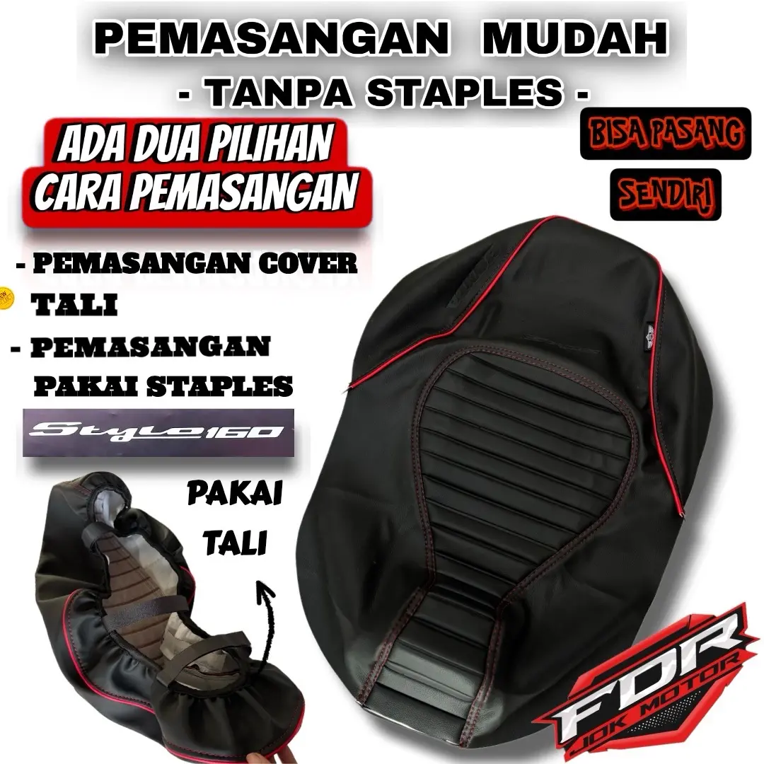 COVER JOK MOTOR STYLO 160 ( PAKAI TALI ) BISA PASANG SENDIRI / STAPLES#STYLO160 Coklat Karet
