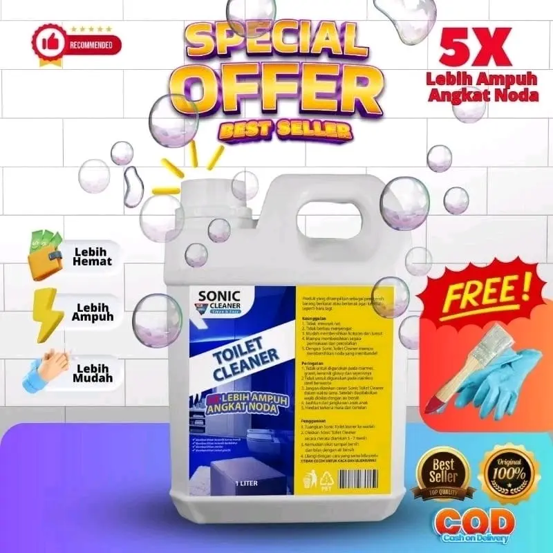 SONIC TOILET CLEANER Pembersih kerak kamar mandi 1liter cairan pembersih ajaib mampu membersihkan segala macam kotoran