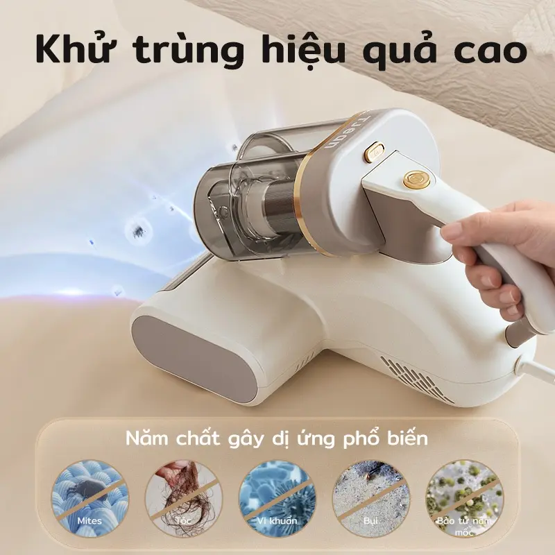 Máy hút bụi cầm tay TJean cho giường nệm – Lực hút 18Kpa, UV diệt khuẩn, hộp bụi kép 1