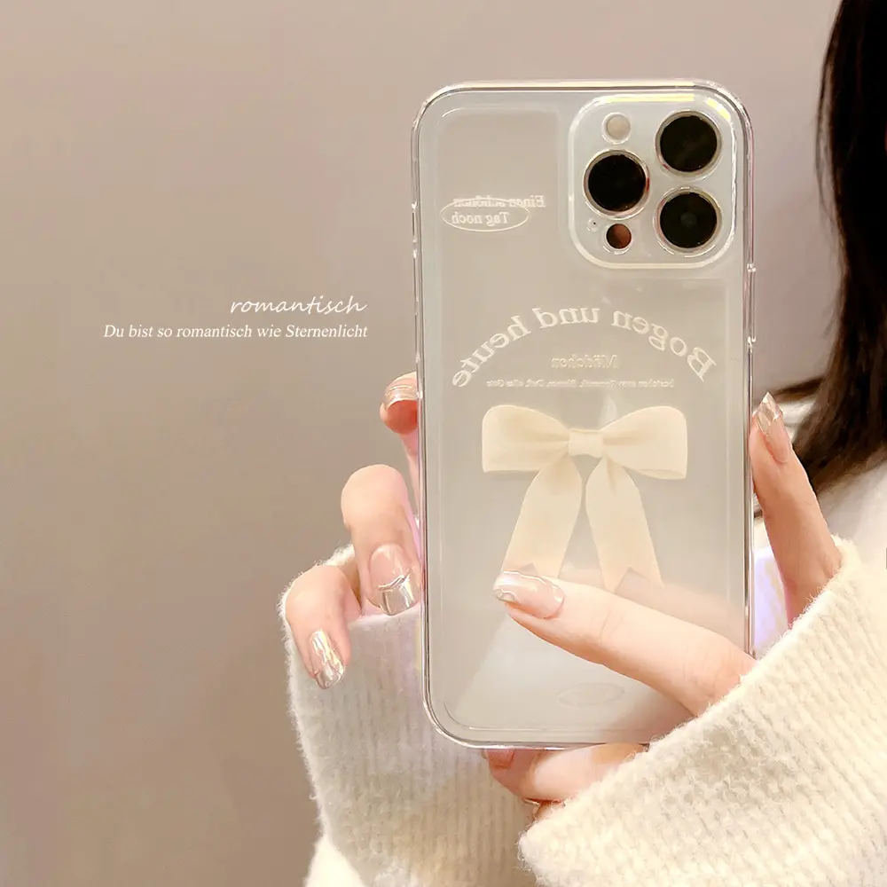 Minimalist White Bow Pattern Transparent Soft TPU Anti-Scratch Protective Phone Case for Samsung A03 Core/A71/A32/S23 Ultra - Shockproof and Anti-Drop Protective Shell Smartphone Cover