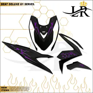 LR STRIPING TRANSPARAN UV BEAT DELUXE GEN 1 MOTIF GHOTIC STIKER VARIASI BEAT NEW 2020-2024 KURAPS