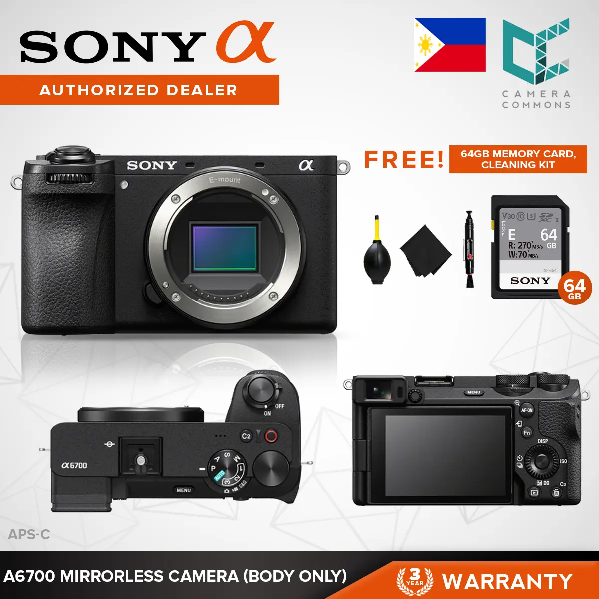Sony a6700 ILCE-6700 Mirrorless Camera APS-C UHD 4K 120p 5-Axis 