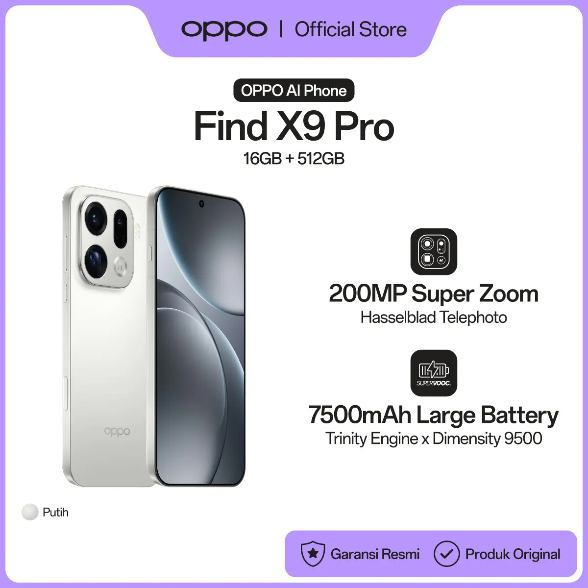 OPPO Find X9 Pro 16GB/512GB [200MP Super Zoom Hasselblad Telephoto, 7500mAh Larget Battery] - OPPO Official Store