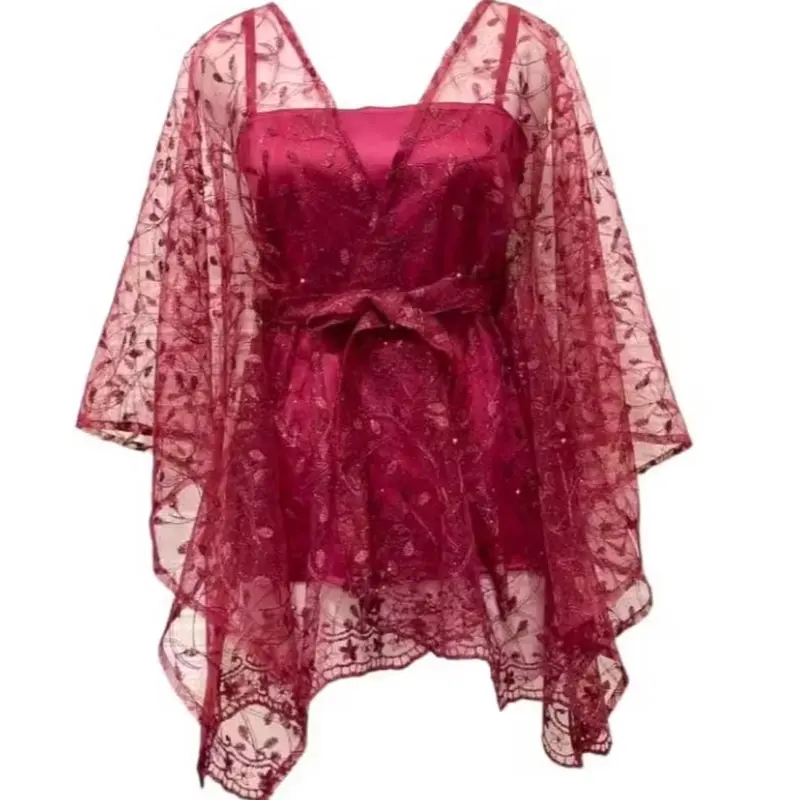 Outer Brukat Cape Brukat Tile Mutiara Kebaya Simple Cape Brukat One Shoulder Outer New Fashion Tile Kebaya Wisuda Lamaran Baju Tunangan Modern 7