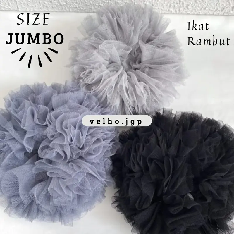 IKAT RAMBUT / CEPOL HIJAB RANDOM JUMBO Scrunchies Karet 0
