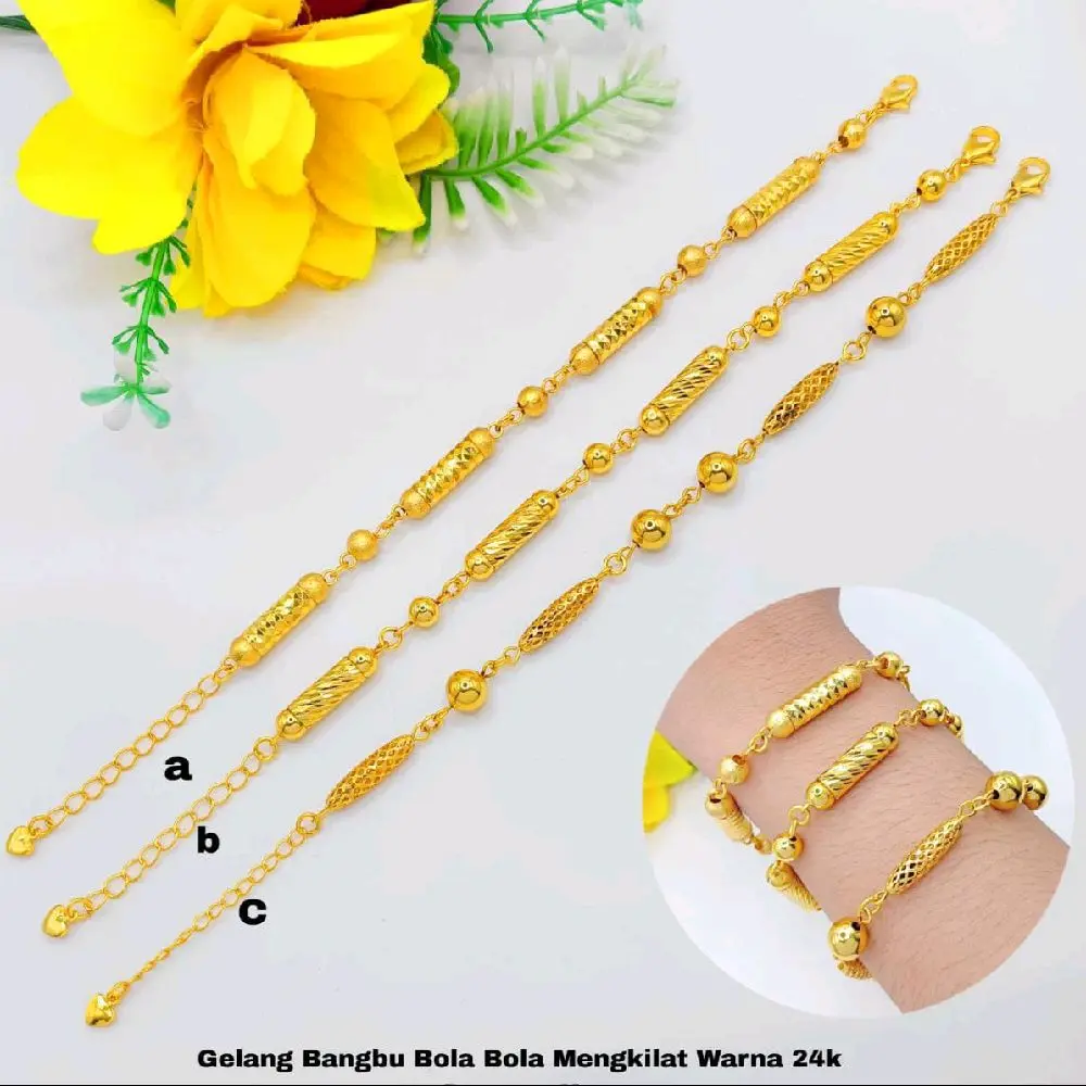 Gelang Bambu Titanium Aksesoris Perhiasan Wanita Dewasa Model A,B,C - Bracelets