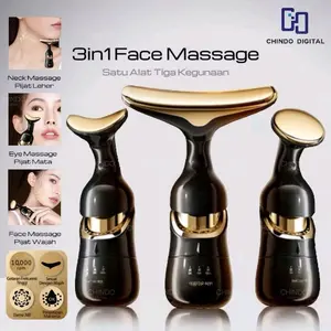Alat Pijat Rejuvenate Pengencang Kulit Wajah leher Dan Mata Setrika wajah - 3 in1